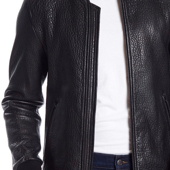 Mackage Men's Tobin Black Leather Bomber Jacket 36 - Picture 3 of 8